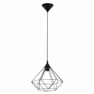 Luminária Pendente Tarbes Preto 40W E27 Difusor Policarbonato - Eglo