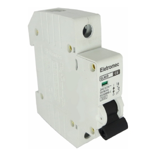 Disjuntor Mini Din Unipolar 6A Curva C 3Ka 230/400V ELMD-1C6 - Eletromec