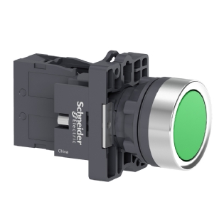 Botão Plástico Faceado Impulsão 1Na Com Retenção 22mm Verde XA2EH031 - Schneider Electric