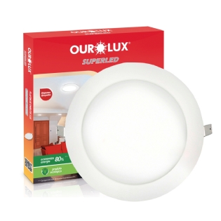 Luminária Plafon Led Embutir Redondo Branco 24W Bivolt 4000K Luz Branca 03204B - Ourolux