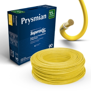 Cabo Flexível 750V Superastic 1,50mm Amarelo 100 Metros - Prysmian