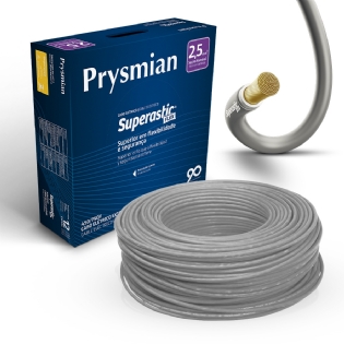 Cabo Flexível 750V Superastic 2,50mm Cinza 100 Metros - Prysmian