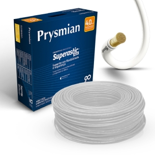 Cabo Flexível 750V Superastic 4,00mm Branco 100 Metros - Prysmian