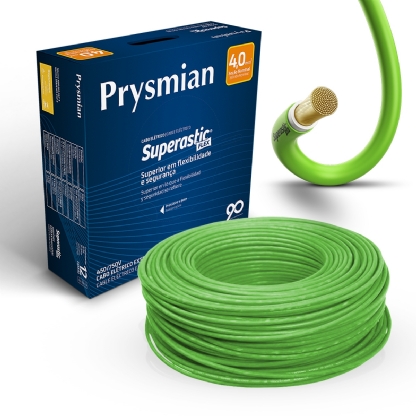 Cabo Flexível 750V Superastic 4,00mm Verde 100 Metros - Prysmian