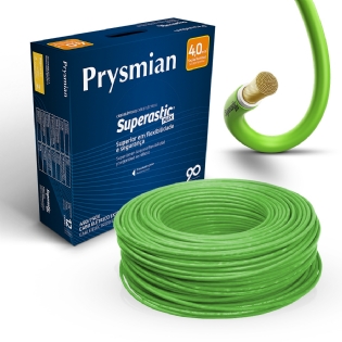 Cabo Flexível 750V Superastic 4,00mm Verde 100 Metros - Prysmian