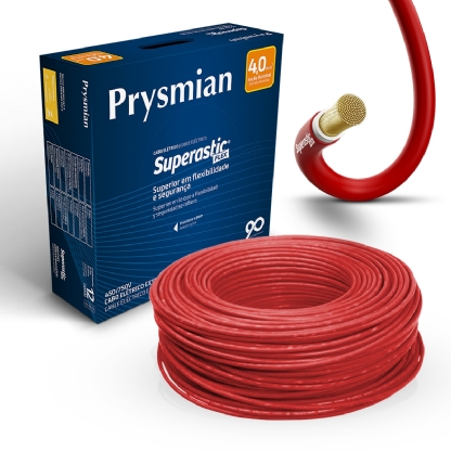 Cabo Flexível 750V Superastic 4,00mm Vermelho 100 Metros - Prysmian