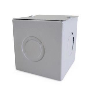 Caixa De Passagem Chapa De Aço Sobrepor Com Tampa Aparafusada 10X10X08cm