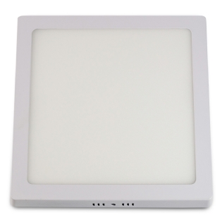 Luminária Plafon Led Sobrepor Quadrado Alumínio Branco 25000H 120G 18W Ip40 Bivolt 4000K Luz Branca 1530Lm Home Led 210x210x28mm - Bronzearte