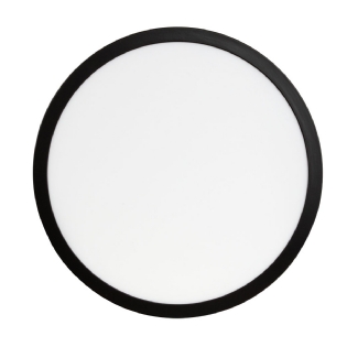 Luminária Painel Led Sobrepor Redonda Preto 24W Bivolt 6500K Luz Branca 2040Lm - Bronzearte