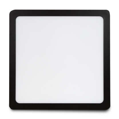 Luminária Painel Led Sobrepor Quadrado Preto 18W Bivolt 4000K Luz Branca 1530Lm - Bronzearte