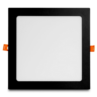 Luminária Painel Led Embutir Quadrado Preto 18W Bivolt 4000K Luz Branca 1530Lm - Bronzearte