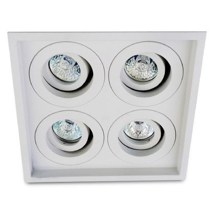 Luminária Spot Embutir Retangular Branco Para Lâmpada Mr11 35W 4Xgu4 Foco Direcionável - Bronzearte