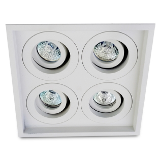 Luminária Spot Embutir Retangular Branco Para Lâmpada Mr11 35W 4Xgu4 Foco Direcionável - Bronzearte