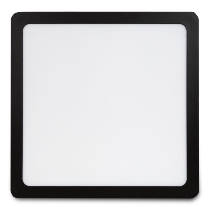 Luminária Plafon Led Sobrepor Quadrada Preto 18W Bivolt 6500K Luz Branca 1530Lm Difusor Acrílico - Bronzearte