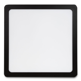 Luminária Plafon Led Sobrepor Quadrada Preto 18W Bivolt 6500K Luz Branca 1530Lm Difusor Acrílico - Bronzearte