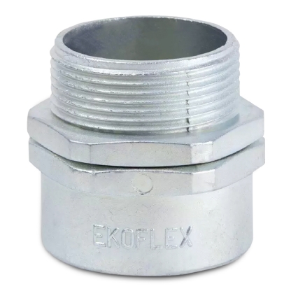 Conector Eletroduto Macho Latão Zincado 1.1/4 Polegadas Rosca Bsp Reto Giratório Kmzgl - Ekoflex