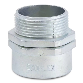 Conector Eletroduto Macho Latão Zincado 1.1/4 Polegadas Rosca Bsp Reto Giratório Kmzgl - Ekoflex