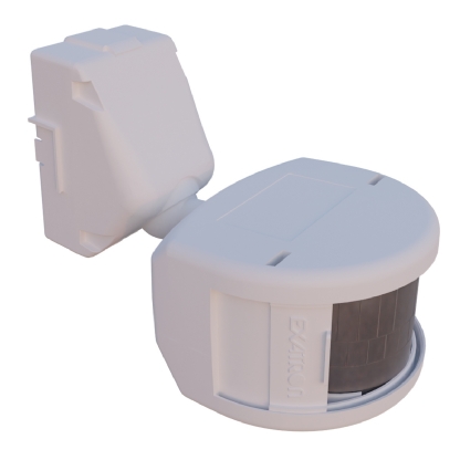 Sensor De Presença Frontal Smart X-Control Com Fotocélula Sobrepor Parede Bivolt Branco Alcance 12m Com Temporizador - Exatron