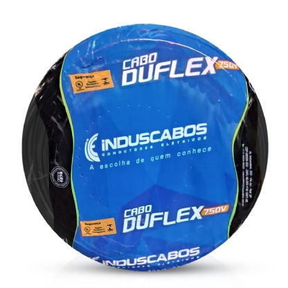 Cabo Flexível Duflex 750V Pvc 1,50Mm Preto 70G 100 Metros - Induscabos