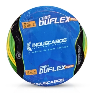 Cabo Flexível Duflex 750V Pvc 2,50Mm Amarelo/Verde 70G 100 Metros - Induscabos