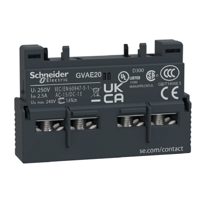 Bloco De Contato Auxiliar Instantâneo Para Disjuntor Frontal 2Na GVAE20 - Schneider Electric