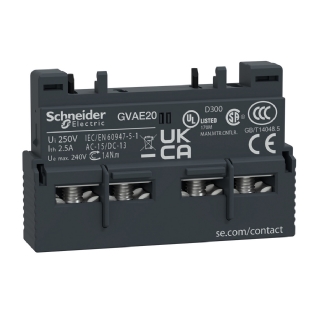Bloco De Contato Auxiliar Instantâneo Para Disjuntor Frontal 2Na GVAE20 - Schneider Electric