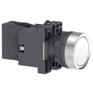 Botão Comando Pulsador Faceado luminoso Redondo 22mm Branco Retorno Por Mola 1na 24vca/cc XA2EW31B1 - Schneider Electric