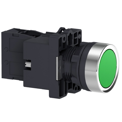 Botão Comando Pulsador Faceado Luminoso Redondo 22mm Verde Retorno Por Mola 1na 24vca/cc XA2EW33B1 - Schneider Electric