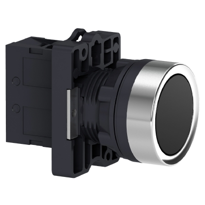 Botão Comando Faceado Impulsão Preto Redondo 22mm 1na XA2EA21 - Schneider Electric