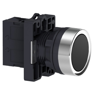 Botão Comando Faceado Impulsão Preto Redondo 22mm 1na XA2EA21 - Schneider Electric