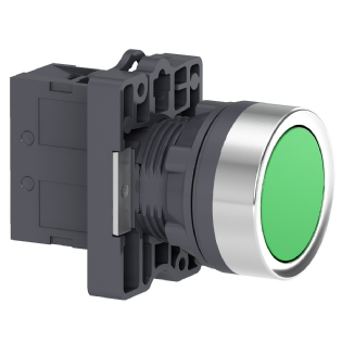 Botão Comando Faceado Impulsão Verde Redondo 22mm 1Na XA2EA31 - Schneider Electric