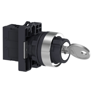 Botão Comutador Com Chave 22mm 2 Posições Fixas 1Na Preto XA2EG21 - Schneider Electric