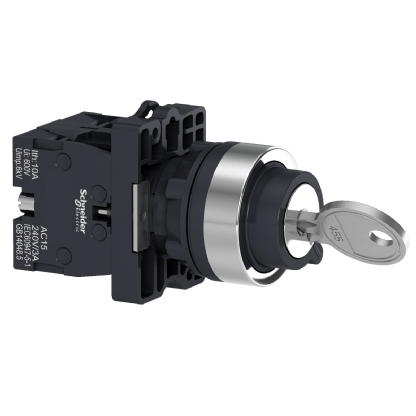 Botão Comutador Com Chave 22Mm 2 Posições Fixas 2Na Preto XA2EG43 - Schneider Electric