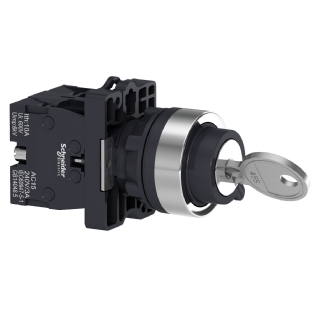 Botão Comutador Com Chave 22Mm 2 Posições Fixas 2Na Preto XA2EG43 - Schneider Electric