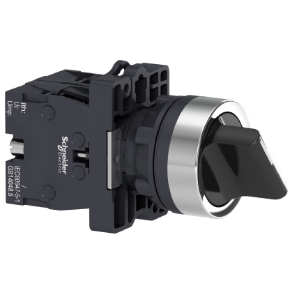 Botão Comutador Knob Curto 22,5mm 2 Posições Fixas 1na+1nf Preto XA2ED25 - Schneider Electric