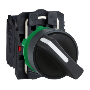 Botão Comutador Knob Curto 22,5mm 2 Posições Fixas 1Na+1Nf Preto XB5AD25 - Schneider Electric