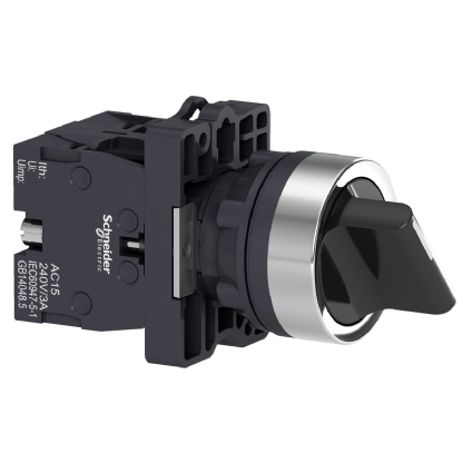 Botão Comutador Knob Curto 22,5mm 3 Posições Fixas 2na Preto XA2ED33 - Schneider Electric