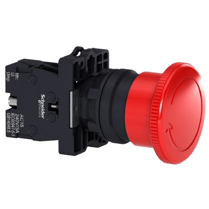 Botão Desligamento De Emergência Plástico 22mm 1NF Vermelho XA2ES542 - Schneider Electric