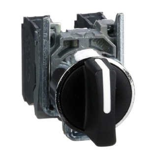 Botão Comutador Knob Curto 22mm 3 Posições Fixas 2na Preto XB4BD33 - Schneider Electric