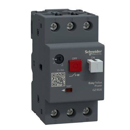 Disjuntor Motor Tripolar 18A 13-18A 440V 10Ka 400/415V 50/60Hz Ip20 GZ1E20 - Schneider Electric