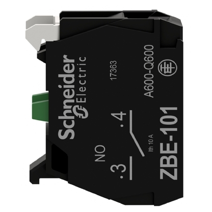 Bloco Contato Auxiliar Para Botão 600V Cinza Frontal 1Na ZBE101 Harmony Xb4/Xb5 - Schneider Electric