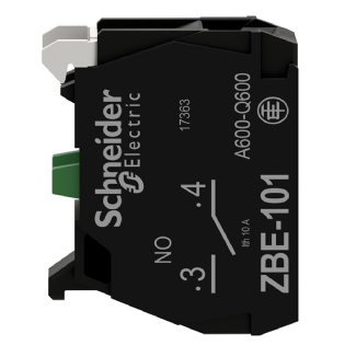 Bloco Contato Auxiliar Para Botão 600V Cinza Frontal 1Na ZBE101 Harmony Xb4/Xb5 - Schneider Electric
