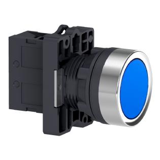 Botão Plástico Faceado Impulsão 1Na 22mm Azul XA2EA61 - Schneider Electric