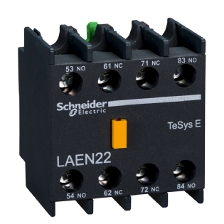 Bloco Contato Auxiliar Para Contator Frontal 2Na+2Nf Cinza Ip20 LAEN22 Easy Tesys Schneider Electric