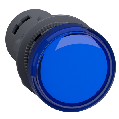 Sinaleiro Monobloco Iluminado Redondo 22mm 220V Plástico Led Azul XA2EVM6LC - Schneider Electric