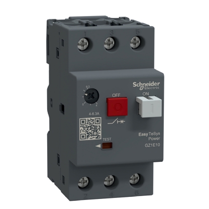 Disjuntor Motor Tripolar 6,3A 4-6,3A 440V 100Ka 400/415V 50/60Hz Ip20 GZ1E10 Easypact Tvs Schneider Electric