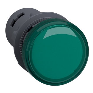 Sinaleiro Monobloco Iluminado Redondo 22mm 220V Plástico Led Verde Ip65 XA2EVM3LC - Schneider Electric