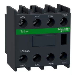 Bloco Contato Auxiliar Para Contator Frontal 2Na+2Nf Cinza Escuro Ip20 LADN22 Schneider Electric