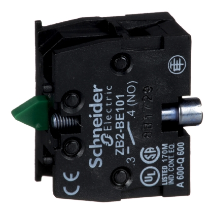 Bloco Contato Velocidade Única Ação Lenta Botoeira Pendente 1Na Preto ZB2BE101 - Schneider Electric