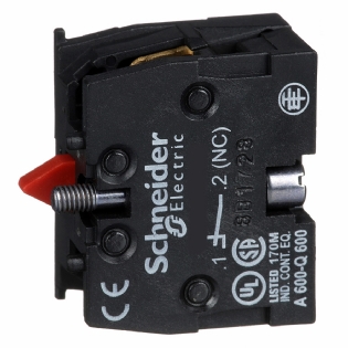 Bloco Contato Velocidade Única Ação Lenta Botoeira Pendente 1Nf Preto ZB2BE102 - Schneider Electric